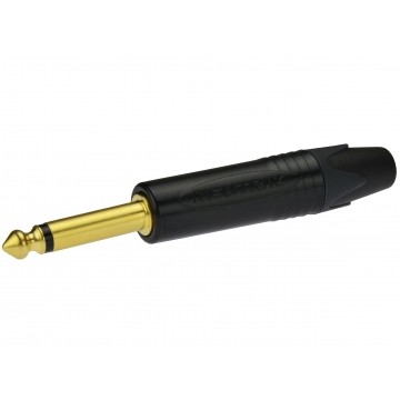 NEUTRIK Wtyk instrumentalny Jack 6,3mm Mono na kabel do 7,0mm pozłacany czarny NP2X-B