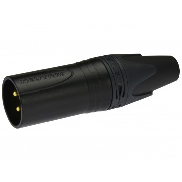 NEUTRIK Wtyk mikrofonowy XLR (3-pin) na kabel do 8,0mm pozłacany czarny NC3MXX-B