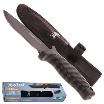 Nóż myśliwski ze stali nierdzewnej (rękojeść z tworzywa ABS) 230/110mm + etui Premium EXTOL