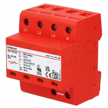 Ogranicznik przepięć SPD 3-fazowy B+C (Typ 1+2) 4P 12,5kA + 12,5/50kA warystorowo-iskiernikowy DEHN SHIELD