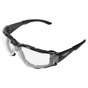 Okulary ochronne z wkładką piankową, białe soczewki, odporność FT 97-520 NEO