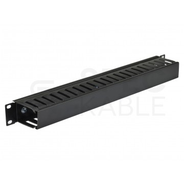 Organizator kabli do szafy RACK 19" 1U metal/plastik czarny Alantec zamykany