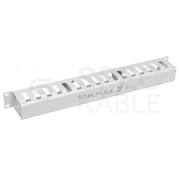 Organizator kabli RACK 19" 1U grzebieniowy zamykany metalowy szary z przepustami