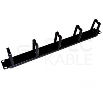 Organizator kabli RACK 19" 1U metalowy czarny Alantec z plastikowymi uchwytami
