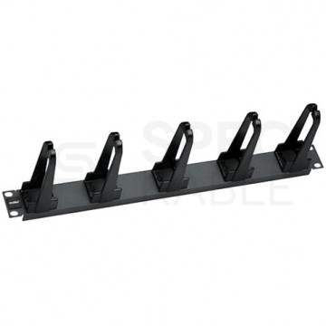 Organizator kabli RACK 19" 1U metalowy czarny Molex z plastikowymi długimi uchwytami
