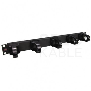 Organizator kabli RACK 19" 1U metalowy czarny Molex z plastikowymi uchwytami