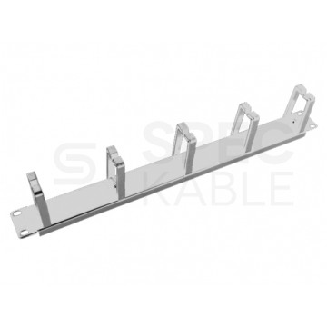 Organizator kabli RACK 19" 1U metalowy szary Alantec z plastikowymi uchwytami