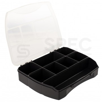 Organizer narzędziowy z 8x pojemnikami na akcesoria 190x155x37mm czarny
