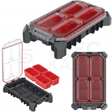 Organizer narzędziowy z wyjmowanymi pojemnikami na akcesoria 368x228x77mm MSX 25 niski Kistenberg KMX40258B