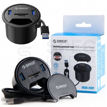 ORICO Hub biurkowy 2x USB 3.1 A z czytnikiem kart SD/TF do montażu w blacie