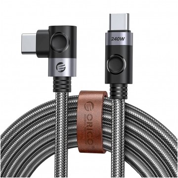 ORICO Kabel USB 2.0 typ-C (wtyk / wtyk) QC 48V 240W Quick Charge 3.0 Power Delivery kątowy czarny 3m