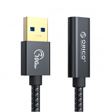 ORICO Kabel USB 3.1 typ-A / C (wtyk / gniazdo) QC 3A czarny 1m