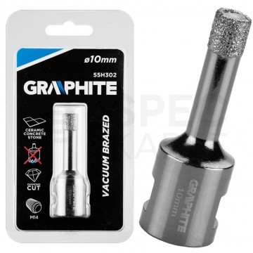 Otwornica Diamentowa Koronka 10mm z gwintem M14 do gresu, kamienia, płytek, ceramiki itp. GRAPHITE 55H302