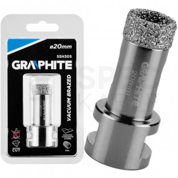 Otwornica Diamentowa Koronka 20mm z gwintem M14 do gresu, kamienia, płytek, ceramiki itp. GRAPHITE 55H305