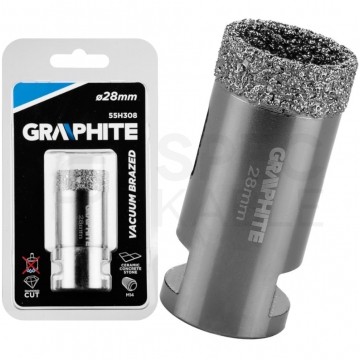 Otwornica Diamentowa Koronka 28mm z gwintem M14 do gresu, kamienia, płytek, ceramiki itp. GRAPHITE 55H308