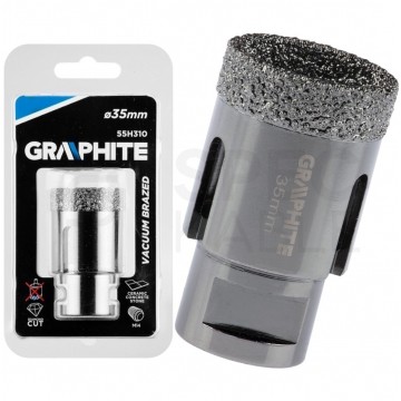 Otwornica Diamentowa Koronka 35mm z gwintem M14 do gresu, kamienia, płytek, ceramiki itp. GRAPHITE 55H310