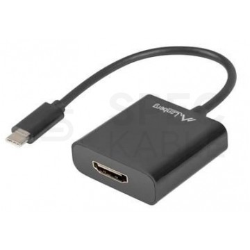 OUTLET Adapter USB 3.1 typ-C -> HDMI Full HD (wtyk / gniazdo) czarny 15cm