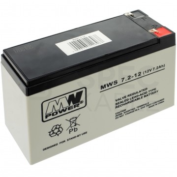 OUTLET Akumulator 12V 7,2Ah MWS AGM Faston 187