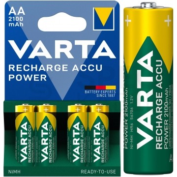OUTLET Akumulator Ni-MH R6 AA 2100mAh 1,2V Ready to Use ( R2U ) Varta Recharge Accu Power BLISTER 4szt.