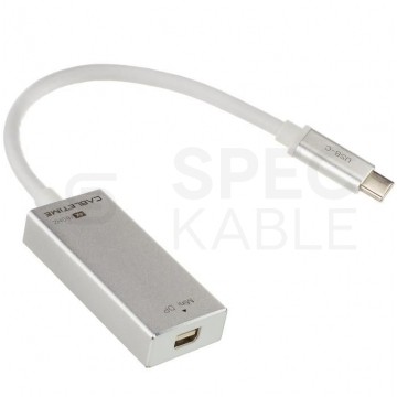 OUTLET AUDA CableTime Adapter USB 3.1 typ-C -> mini DisplayPort 4K@60 (wtyk / gniazdo) srebrny 15cm