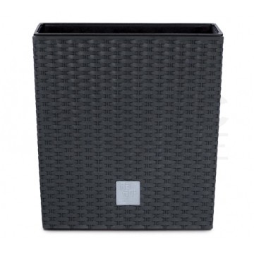 OUTLET Doniczka, donica antracytowa z wkładem 8L Rato Low 223mm x 223mm x 228mm Prosperplast