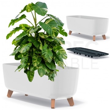 OUTLET Doniczka Gracia Case, donica biała na nóżkach 580x240x235mm Prosperplast
