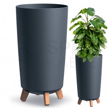 OUTLET Doniczka Gracia Tubus, donica antracytowa na nóżkach śred. 239mm x 445mm Prosperplast