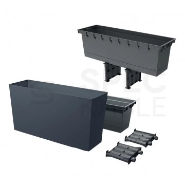 OUTLET Doniczka Urbi Case M, donica antracytowa z wkładem 27L 770x235x406mm Prosperplast