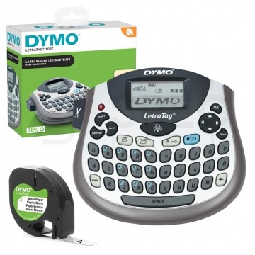OUTLET Drukarka etykiet DYMO LetraTag 100T dla domu, dzieci, Home Office (LT-100T) (S0758400)+ taśma DYMO LT 12mm