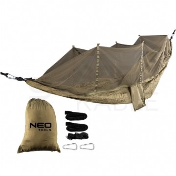 OUTLET Hamak turystyczny na biwak z moskitierą 330x140cm do 200kg NEO 63-123