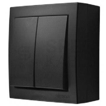 OUTLET KONTAKT-SIMON Aquaclick Łącznik świecznikowy bryzgoszczelny IP44 czarny mat LED 10AX