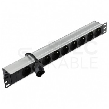 OUTLET Listwa zasilająca RACK 19" 1U 9 gniazd z wtykiem C14 NEKU 1,8m