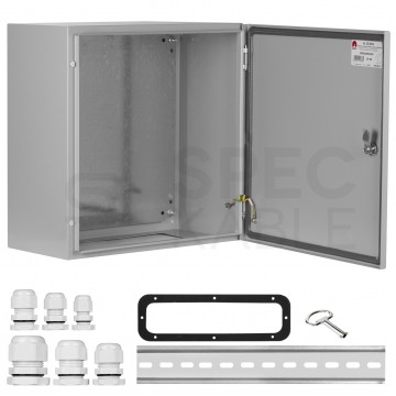 OUTLET Obudowa hermetyczna rozdzielnica metalowa z płytą montażową 500x500x250 IP65 natynkowa NEKU