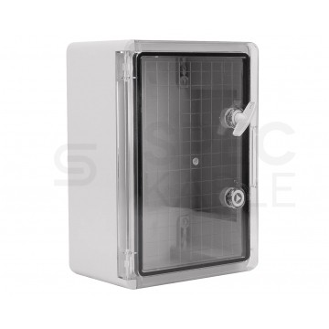 OUTLET Obudowa plastikowa skrzynka hermetyczna, drzwi transparentne ABS 250x350x150mm IP65