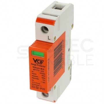 OUTLET Ogranicznik przepięć SPD 1-fazowy B+C (Typ 1+2) 1P 7kA + 20kA/50kA VCX