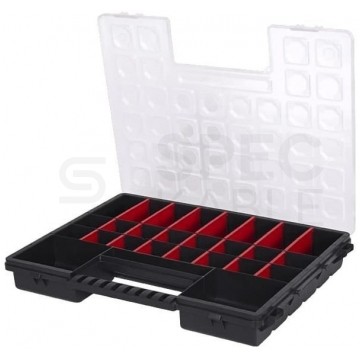 OUTLET Organizer narzędziowy 385x283x50 mm z regulowanymi przegrodami i transparentną pokrywą Tandem B400