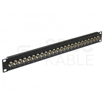 OUTLET Patch panel RACK 19" 24 porty BNC 1U czarny