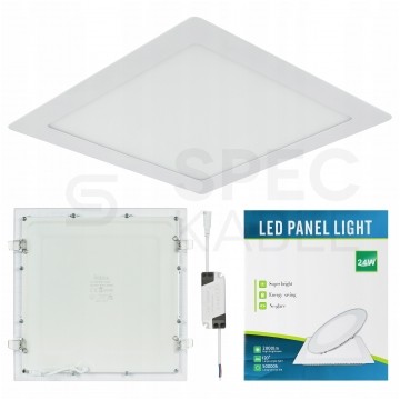 OUTLET Plafon kwadrat podtynkowy LED 24W 4000K 1800LM neutralny