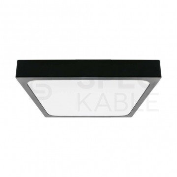 OUTLET Plafon kwadratowy natynkowy LED 18W 1800lm 4000K IP44 biała barwa neutralna barwa NW z mikrofalowym czujnikiem ruchu czarny V-TAC VT-8618SB-SQ