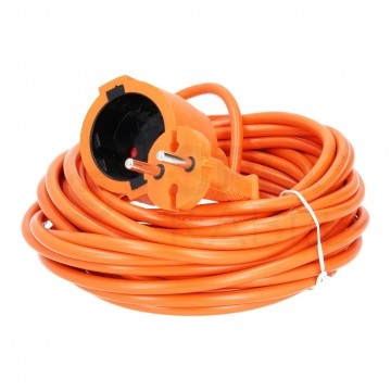 OUTLET Przedłużacz ogrodowy OMY 2x0,75mm2 (wtyk / gniazdo) 230V 6A bez uziemienia pomarańczowy 10m Kraft&Dele