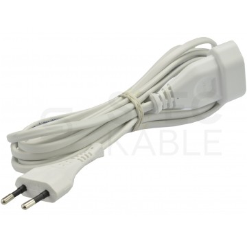 OUTLET Przedłużacz prądowy płaski biały 5m 1xGN (2P)