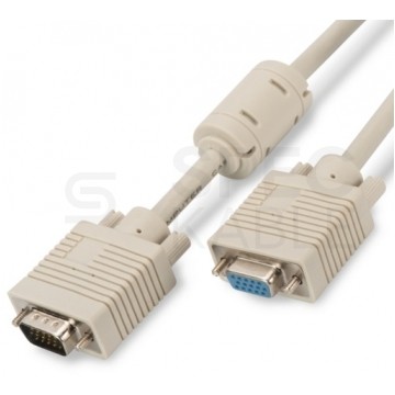 OUTLET Przedłużacz VGA (D-Sub 15-pin) HD@60 (wtyk / gniazdo) szary 10m