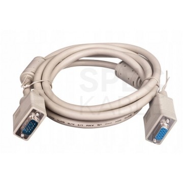 OUTLET Przedłużacz VGA (D-Sub 15-pin) HD@60 (wtyk / gniazdo) szary 3m