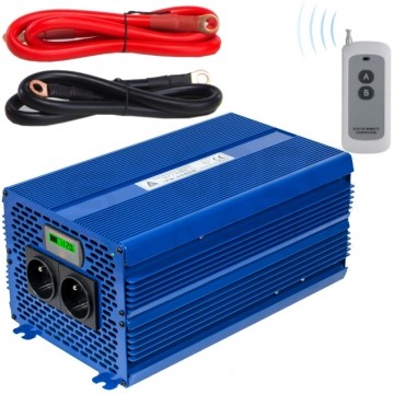 OUTLET Przetwornica napięcia 12V / 230V czysty SINUS 2000/4000W + tryb Eco i pilot sterujący AZO Digital IPS-4000S PRO ECO MODE