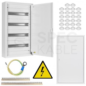 OUTLET Rozdzielnica natynkowa metalowa 4x18 modułów IP30 (400V AC) 755x436x130mm drzwi pełne KOLE SYSTEMS