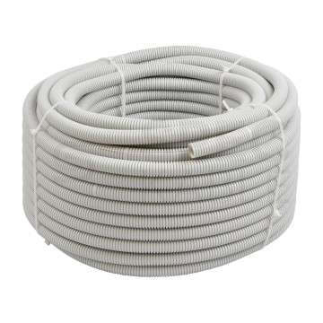 OUTLET Rura karbowana elektroinstalacyjna RKGL 20/14,5mm giętka samogasnąca peszel z pilotem 320N PVC szara 50m PAWBOL
