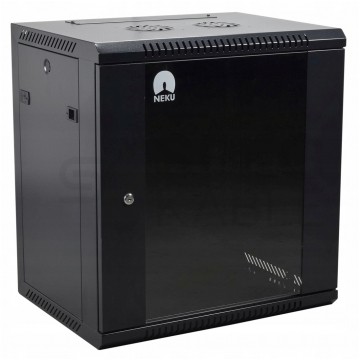 OUTLET Szafa wisząca RACK 19" 15U 600mm drzwi szklane czarna NEKU TS BOX
