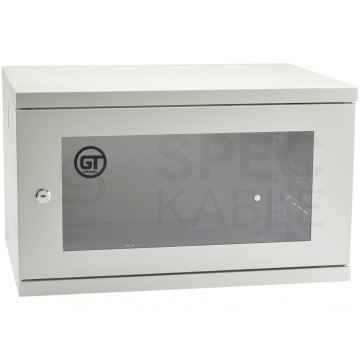 OUTLET Szafa wisząca RACK 19" 6U 400mm drzwi szklane szara GT
