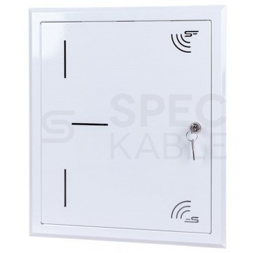 OUTLET Szafka multimedialna lokalowa 340x400x75mm biała podtynkowa NEKU