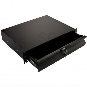 OUTLET Szuflada do szafy RACK 19" 2U 330mm czarna